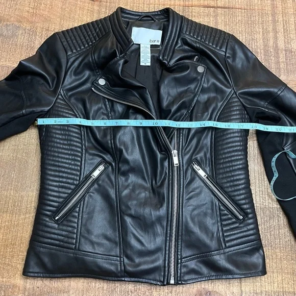 NWOT Bar III Quilted Black Leather Jacket - Picture 8 of 12